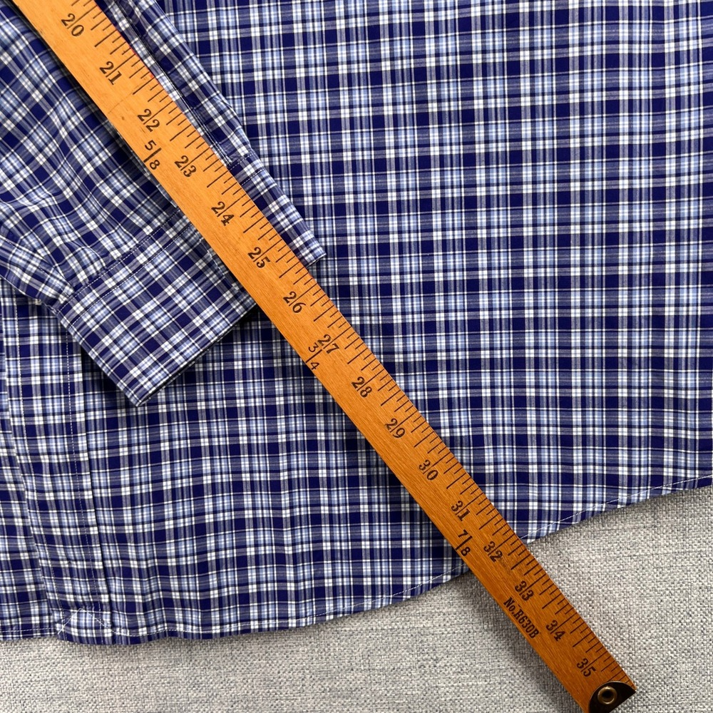 Ralph Lauren Men XL Blue White Plaid Cotton Button Down Long Sleeve Shirt Preppy - Picture 9 of 10
